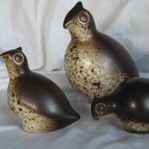 Howard Pierce California MCM Quail Family 3 Piece Set Mama & 2 Chicks- Vintage